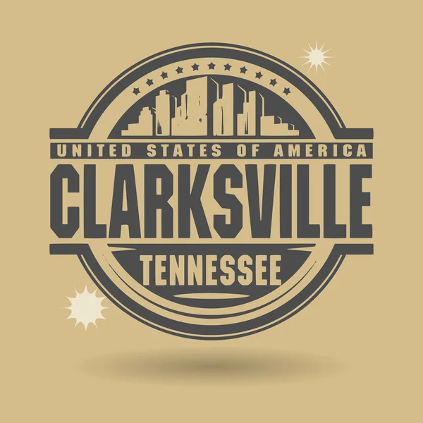 Sello o etiqueta con texto Clarksville, Tennessee dentro — Archivo Imágenes Vectoriales