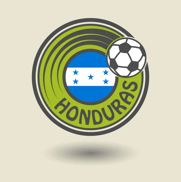 Sello o etiqueta con palabra Honduras, tema fútbol — Archivo Imágenes Vectoriales