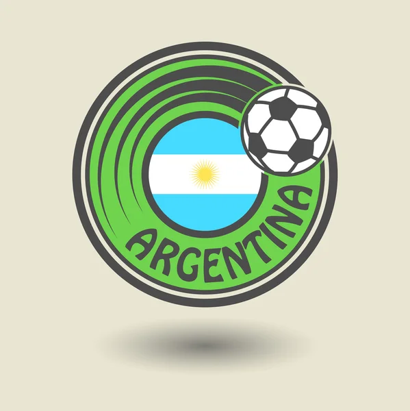 Sello o etiqueta con palabra Argentina, tema fútbol — Archivo Imágenes Vectoriales