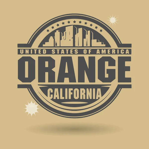 Francobollo con arancione — Vettoriale Stock