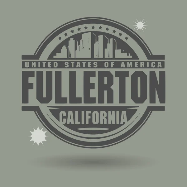 Stamp with Fullerton — Stock Vector