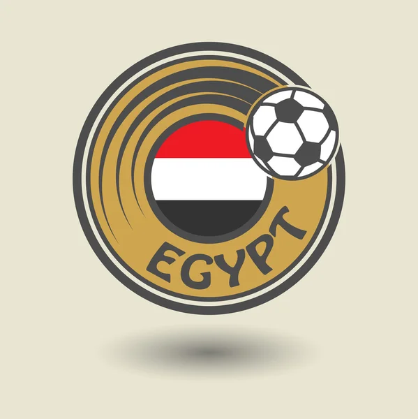 Sello de fútbol Egipto — Vector de stock