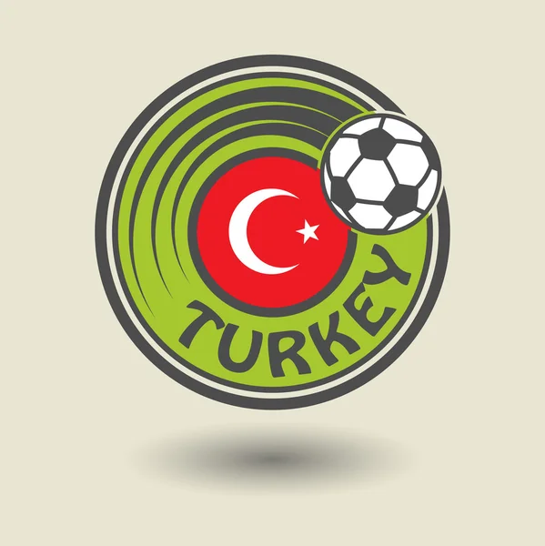 Football Turkey stamp — Stock Vector