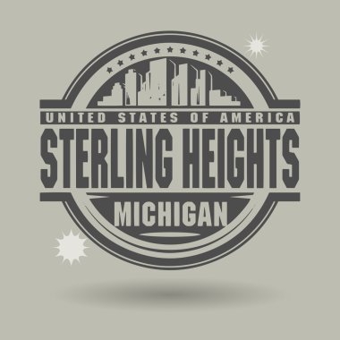damga veya metin sterling heights etiketi