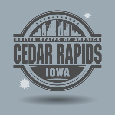 damga veya metin cedar rapids etiketi