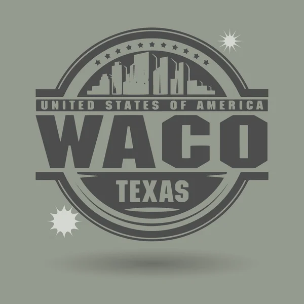 Печать или метка с текстом Waco — стоковый вектор