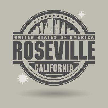 damga veya metin roseville etiketi
