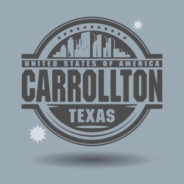 damga veya metin carrollton etiketi