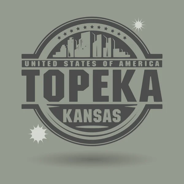Timbro o etichetta con testo Topeka — Vettoriale Stock