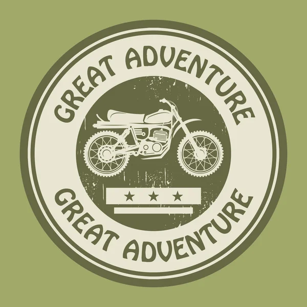 Motocross adventure stamp — Stock Vector