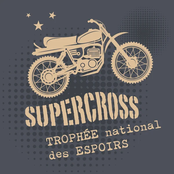 Motocross fundo vintage — Vetor de Stock