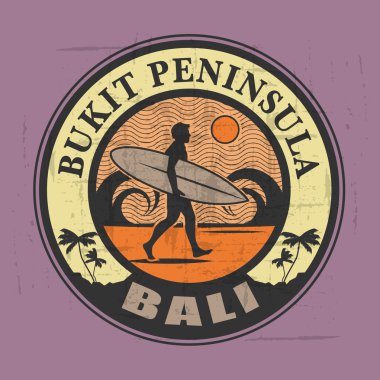 soyut sörfçü damgası veya işareti