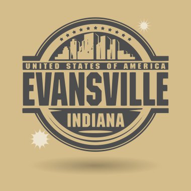 damga veya metin evansville, Indiana içinde etiketi