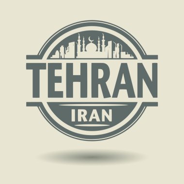 damga veya metin Tahran, iran içinde etiketi