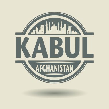 damga veya metin Kabil, Afganistan içinde etiketi
