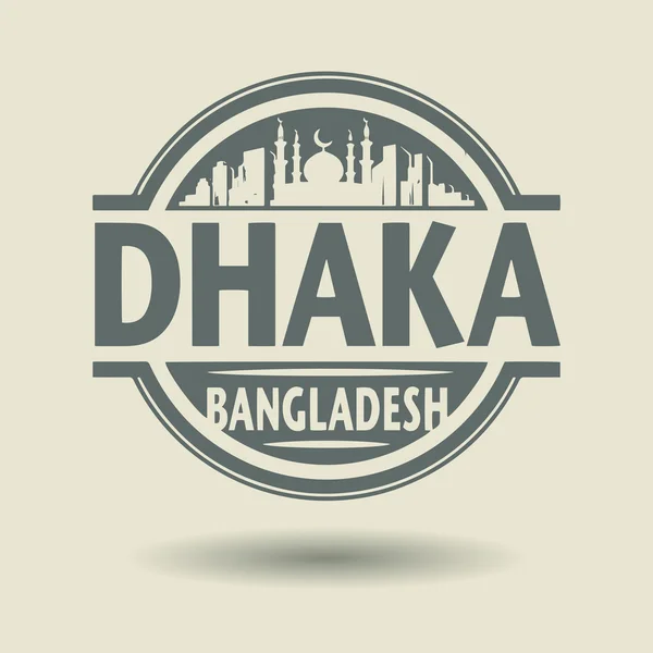 Stamp or label with text Dhaka, Bangladesh inside — Stock Vector