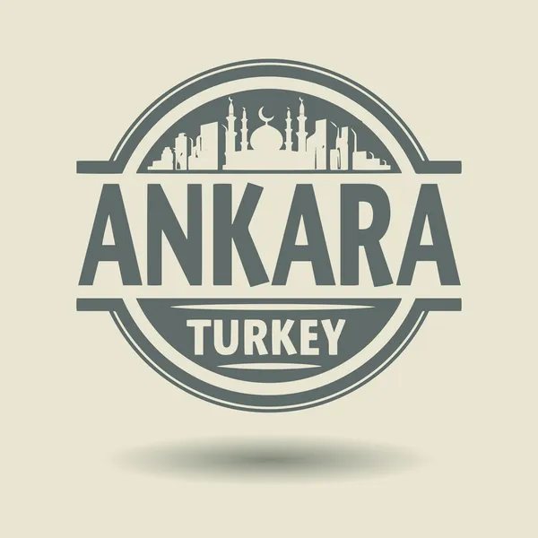 Timbre ou étiquette avec texte Ankara, Turquie intérieur — Image vectorielle