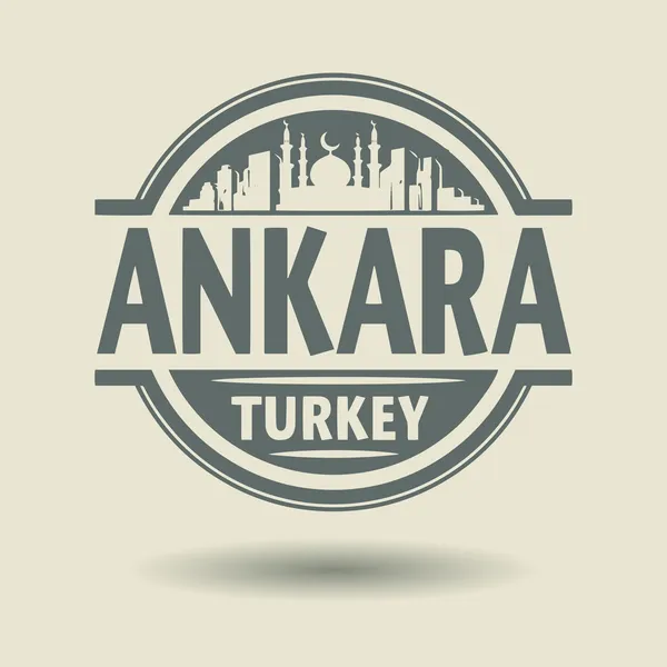 Stempel oder Etikett mit Text ankara, Truthahn innen — Stockvektor