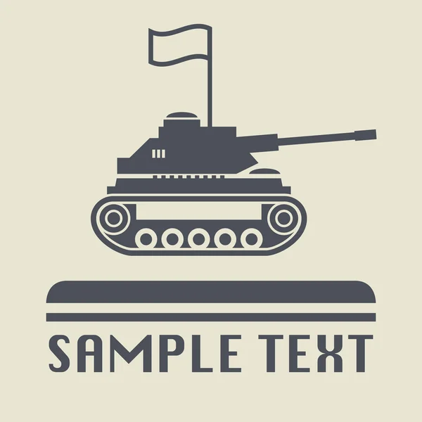 Panzer icône ou signe — Image vectorielle