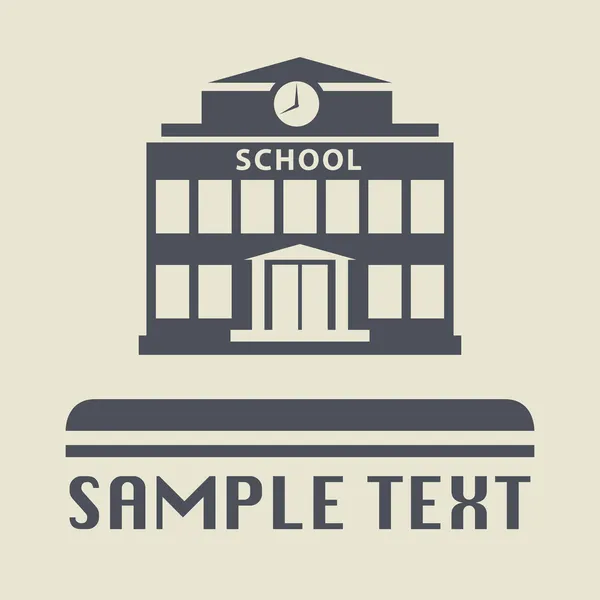 School building icon or sign — Stock Vector