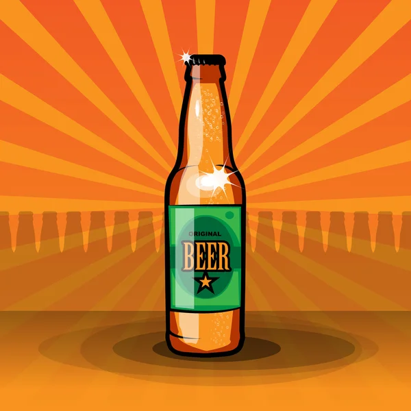 Frasco de cerveza — Vector de stock