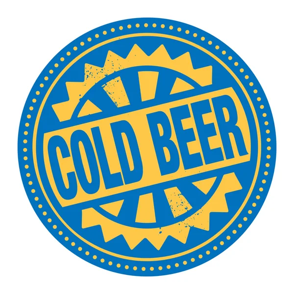 Timbre abstrait ou étiquette avec le texte Cold Beer écrit à l'intérieur — Image vectorielle