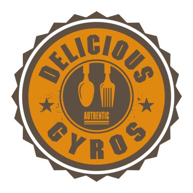 soyut damga veya yazılı metin lezzetli gyros etiketi