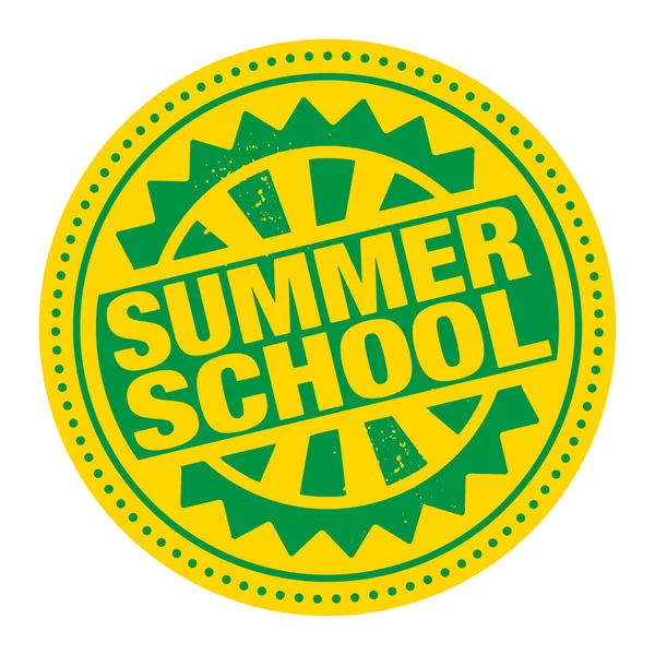 Abstract stamp or label with the text Summer School — Stock Vector