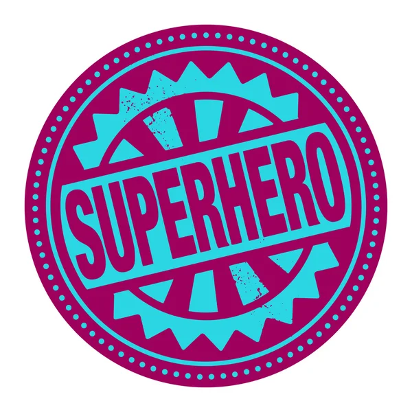 Abstract stamp or label with the text Superhero — Stock Vector