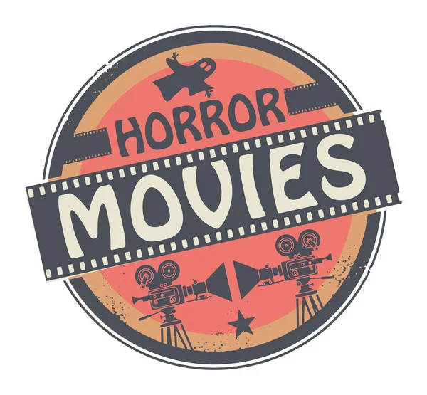 Timbro o etichetta con testo Horror Movies — Vettoriale Stock