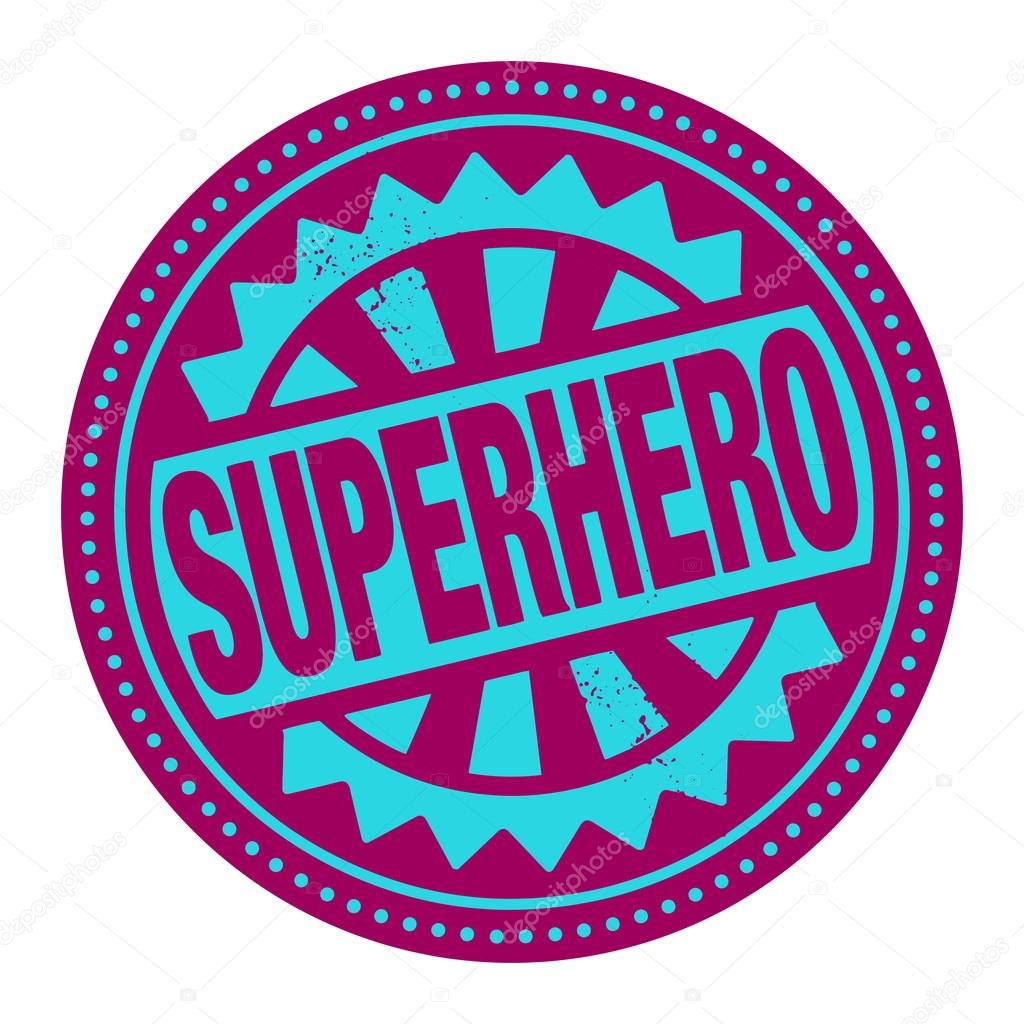 Abstract stamp or label with the text Superhero