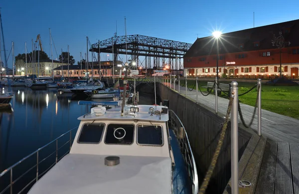 Klaipeda Lituania Septiembre Ciudad Vieja Arquitectura Puerto Horario Nocturno Septiembre —  Fotos de Stock