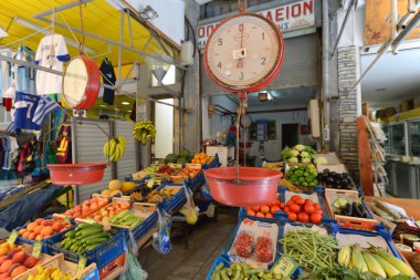 rethymno, Girit, taze meyve insanların satmak