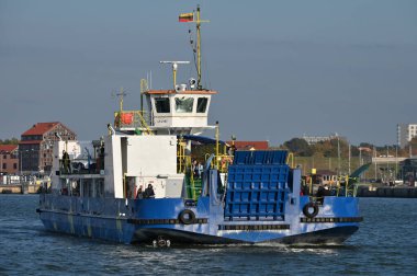 Klaipeda, Litvanya - Ekim 02: yolcu feribotu 02 Ekim 2021 Klaipeda, Litvanya