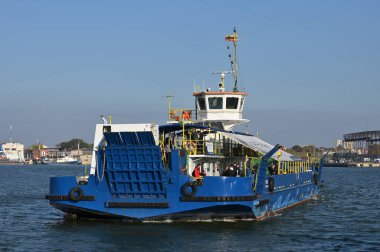 Klaipeda, Litvanya - Ekim 02: yolcu feribotu 02 Ekim 2021 Klaipeda, Litvanya