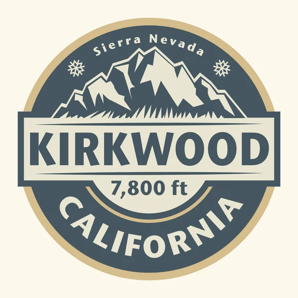 Sello Emblema Abstracto Con Nombre Kirkwood California Ilustración Vectorial — Archivo Imágenes Vectoriales