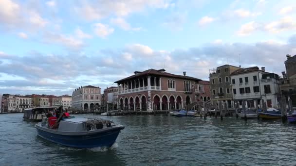 Venezia Italia Novembre 2021 Serata Sul Canal Grande Venezia — Video Stock