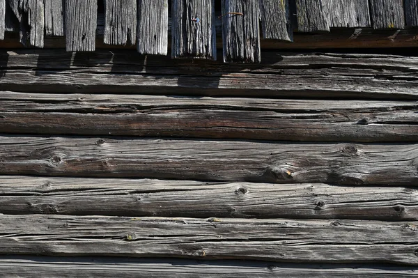 Drewniana Ściana Drewnianej Kabiny Tło Drewna Fasada Drewnianego Domu — Zdjęcie stockowe
