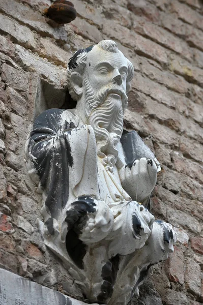 Detail Der Skulptur Der Fassade Der Scuola Grande San Giovanni — Stockfoto