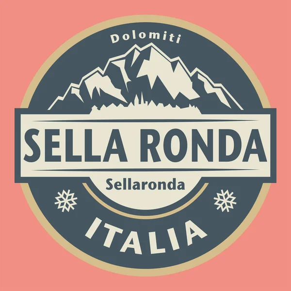 Abstracte Stempel Embleem Met Naam Sella Ronda Italië Vectorillustratie — Stockvector