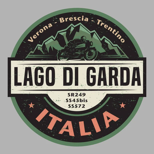 Lago Garda Озеро Гарда Италия Дизайн Езды Векторная Иллюстрация — стоковый вектор