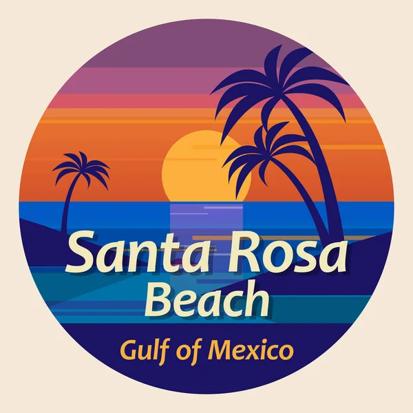 Sello Emblema Abstracto Con Nombre Santa Rosa Beach Florida Ilustración — Vector de stock