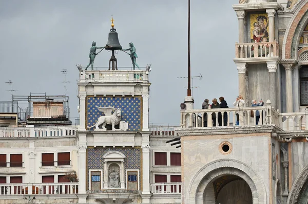 Venezia Italia Novembre 2021 Orologio Campanile Piazza San Marco Con — Foto Stock