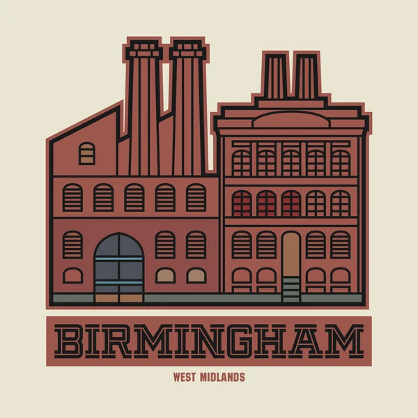 Abstract Stamp Emblem Name Birmingham West Midlands Vector Illustration — Vettoriale Stock