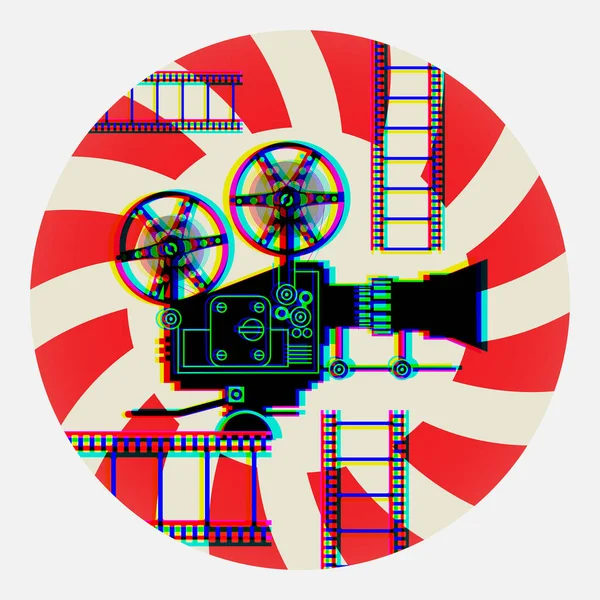 Film Cinéma Caméra Illustration Vectorielle — Image vectorielle