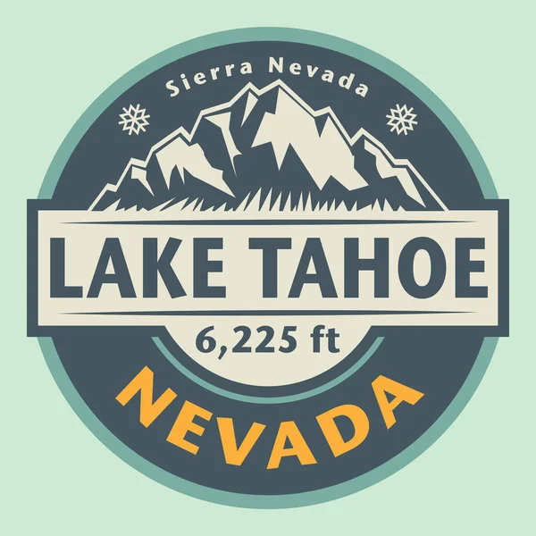 Abstract Stamp Emblem Name Lake Tahoe Nevada Vector Illustration — Stock Vector