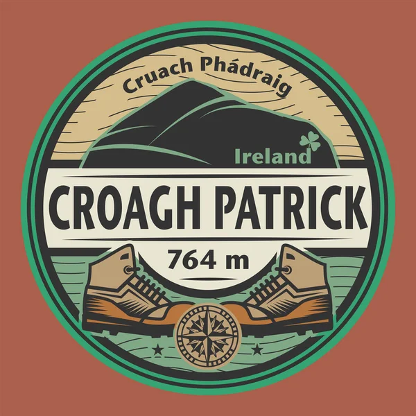 Abstrakte Marke Oder Emblem Mit Dem Namen Croagh Patrick Irland — Stockvektor