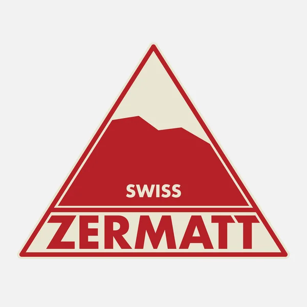Abstrakt Stämpel Eller Emblem Med Namnet Zermatt Schweiz Vektor Illustration — Stock vektor