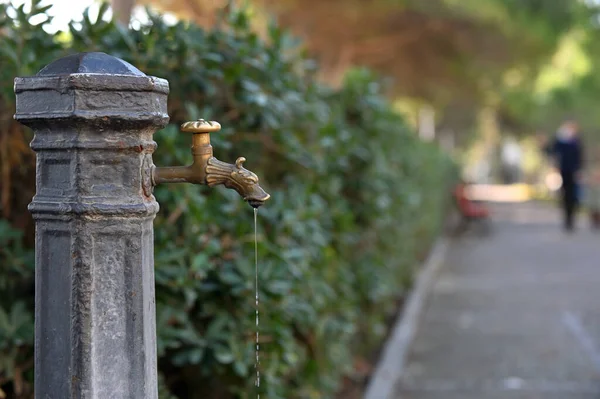 イタリアのLido Venezia島の通りにある古代の飲料噴水 — ストック写真