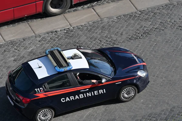Рим Италия Февраля 2022 Года Итальянская Полицейская Машина Карабинеров Улице — стоковое фото